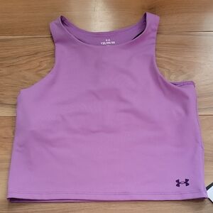 NWT Under Armour Youth XL Girls Fitted Lavender Motion Crop Tank Cute!!